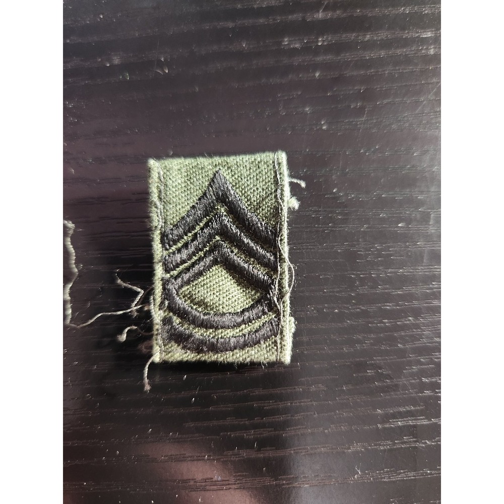 US Army Sergeant First Class SFC Rank Patch Subdued OD Green Black E-7 Insignia